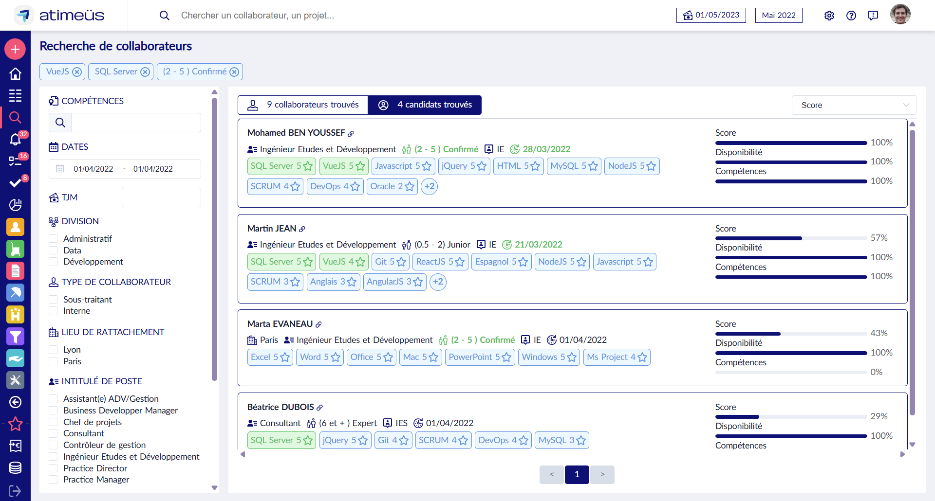 Recherche multi-critères