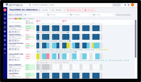 Prévisionnel de l'activité par consultant